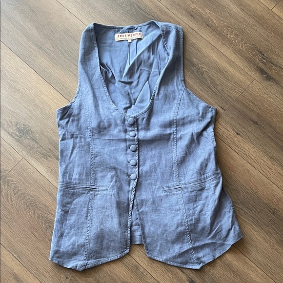 Free People Millie Linen Vest- SM - Picture 5 of 8